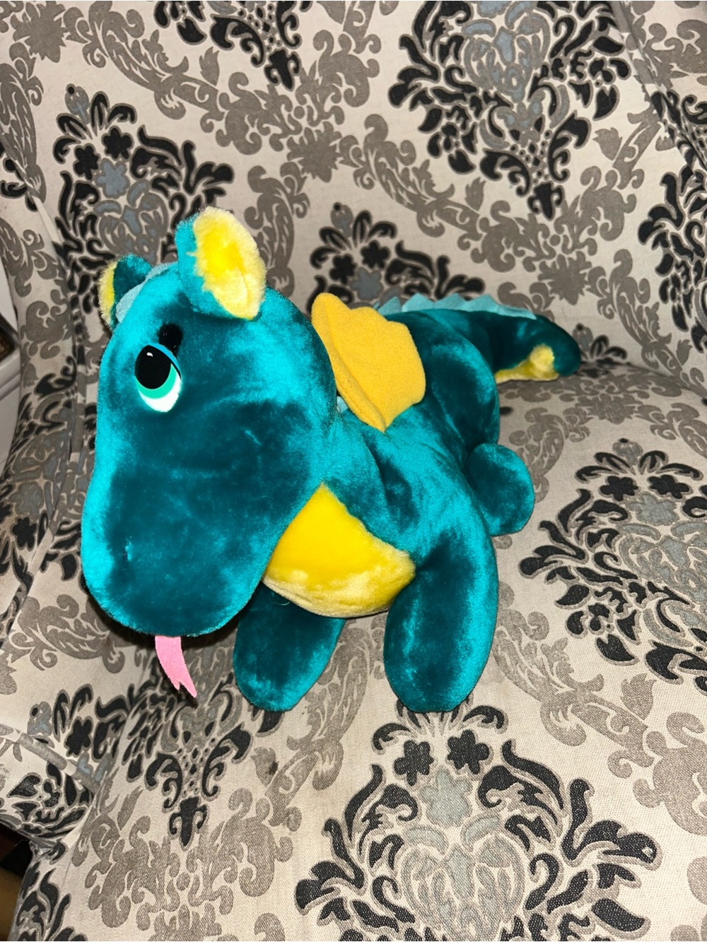 Fun Farm Dakin 1987 Vintage 80s Green Plush ‘Puff The Magic Dragon’ 16" Stuffed